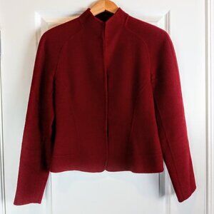 Vintage Donna Karan Signature Burgundy Red Cashmere Wool Blazer